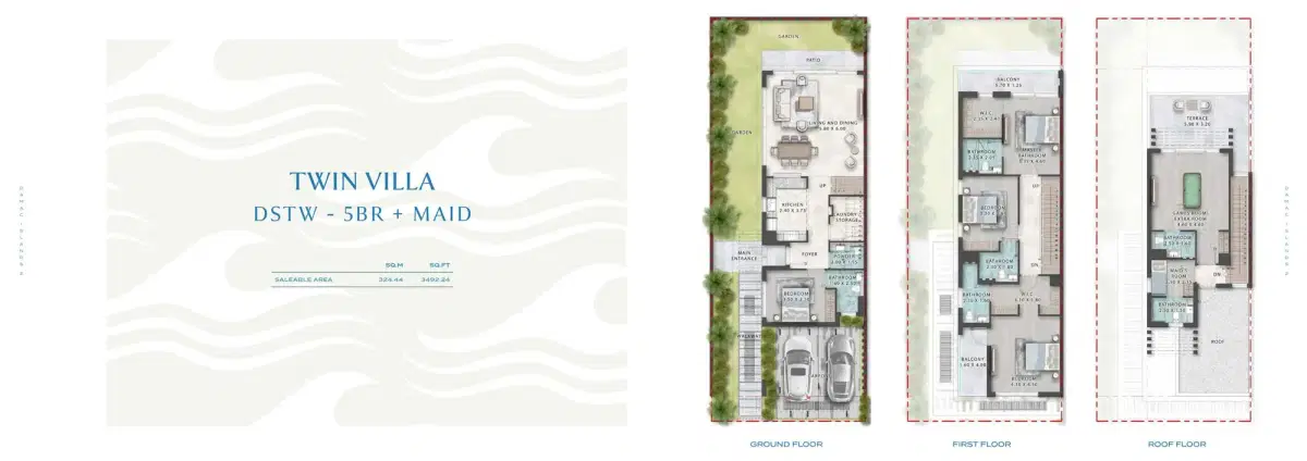 Damac Islands 2 Dubai by Damac | Luxury Townhouses & Villas 5 BR Villa Floor Plan