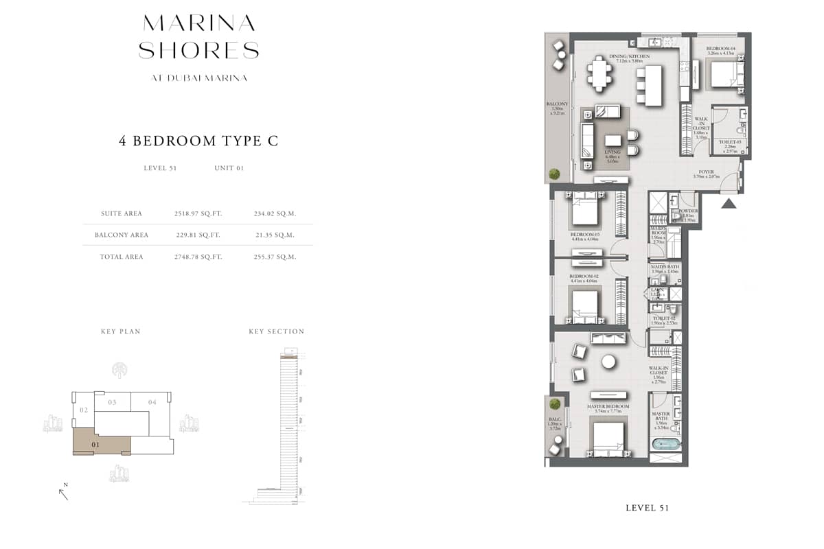 4 Bedroom Penthouses