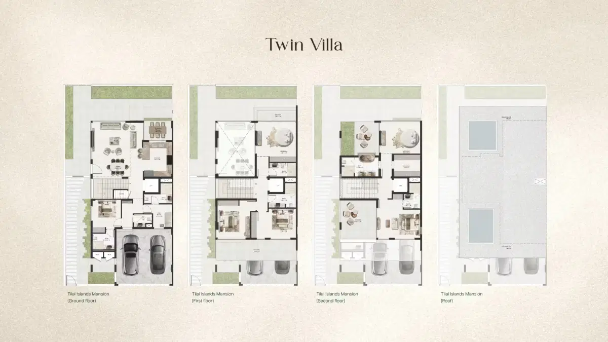 Binghatti Tilal Townhouses Villas & Mansion at Dubailand 6 BR Villas Floor Plan