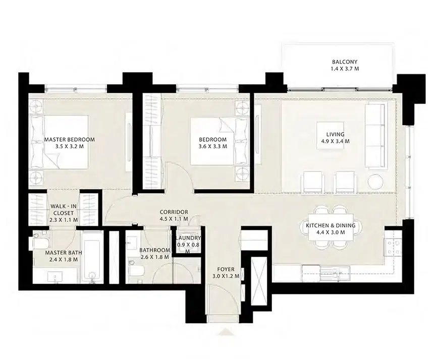 Park Field And Lime Gardens 2 Bedroom Apartments Floor Plan