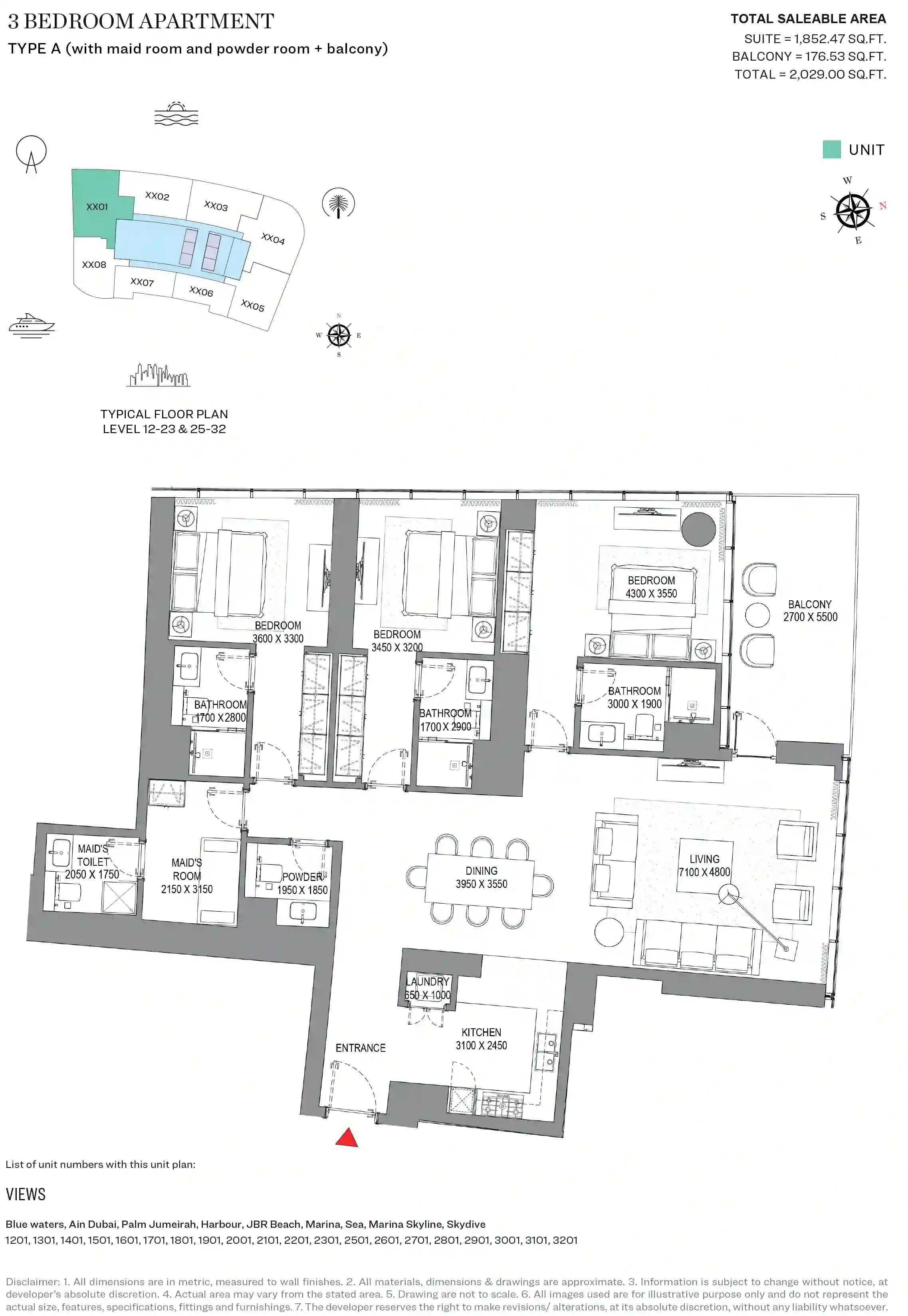 3 Bedroom Apartments