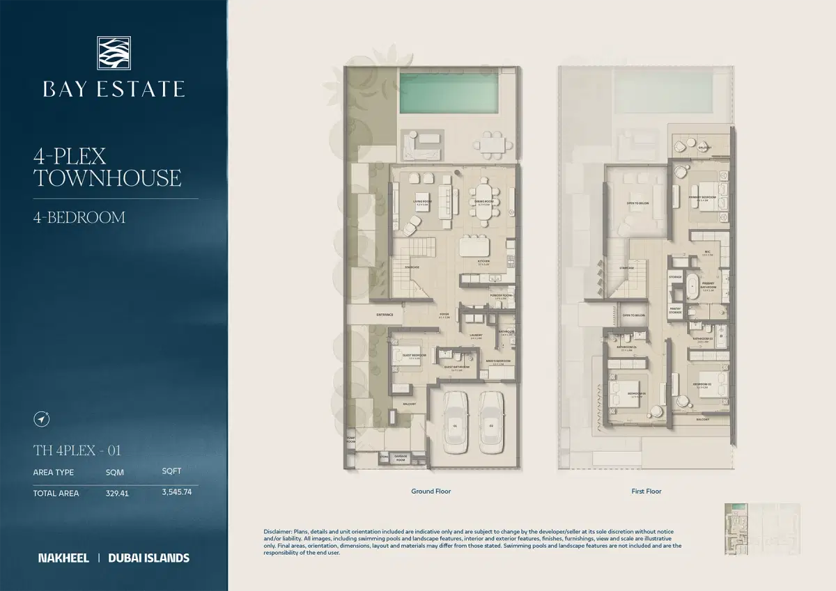 Nakheel Bay Estate 4 BR Floor Plan 3545 Sq. Ft.