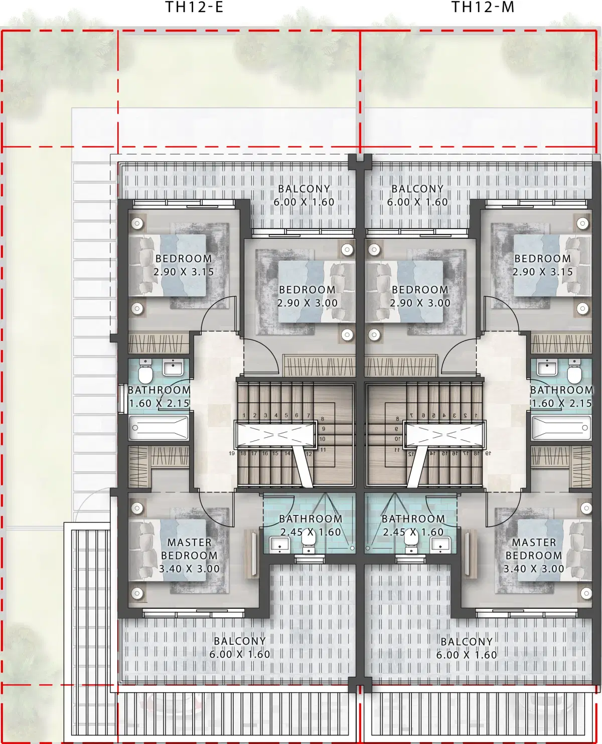 Damac Violet 4 In Damac Hills 2 4 Bedroom Townhouse (First Floor) Floor Plan