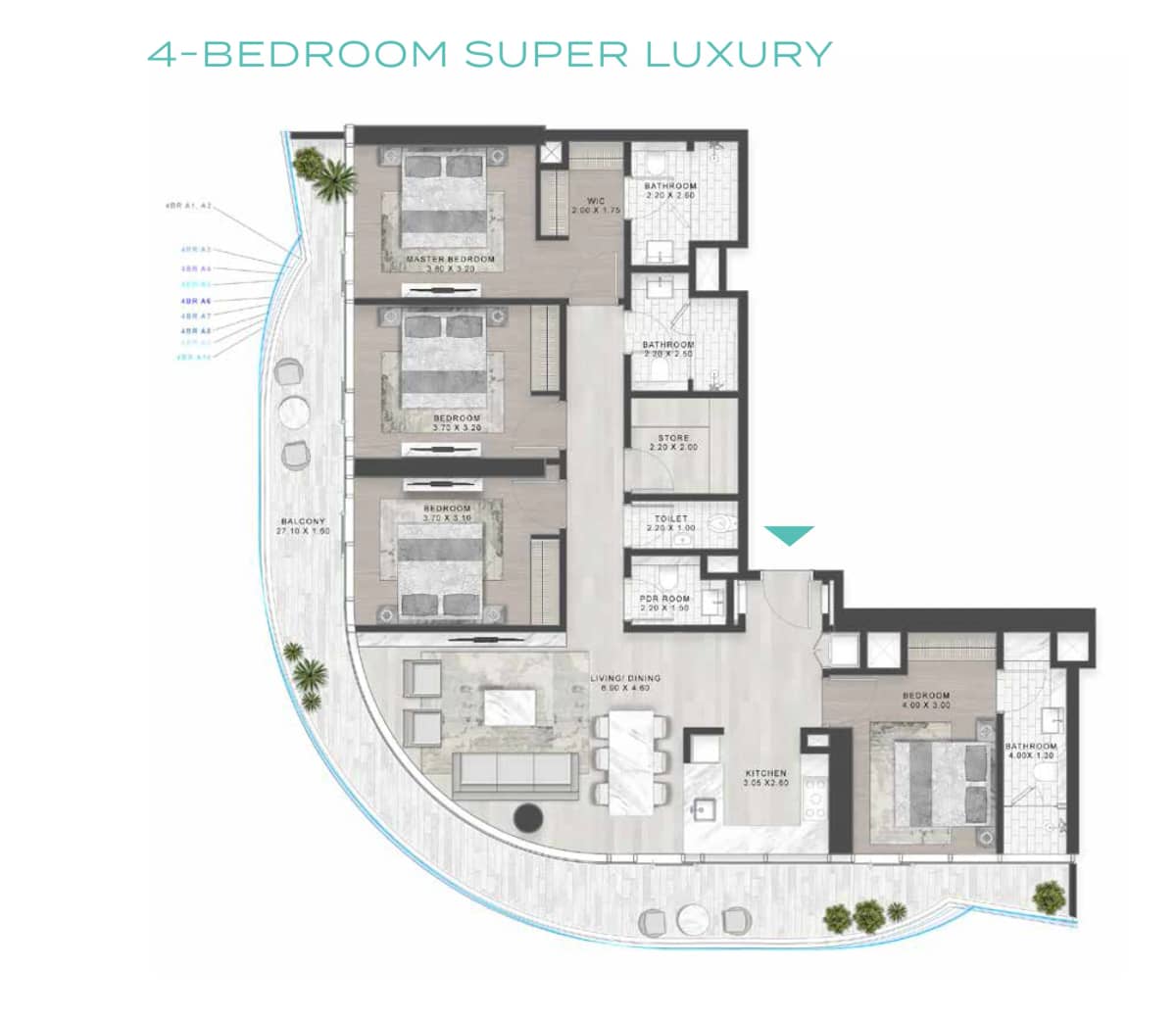 4 Bedroom Apartments