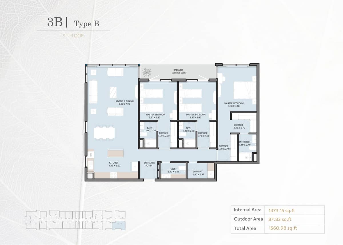 3 Bedroom Apartments