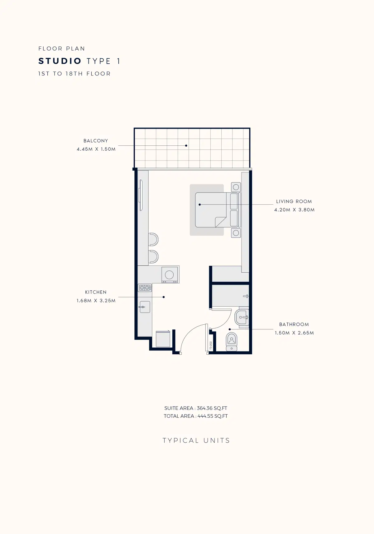 Azizi Riviera Studio Floor Plan