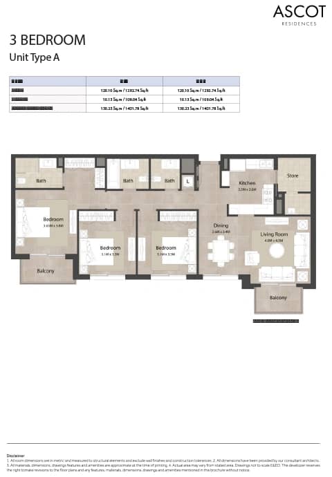 3 Bedroom Apartments