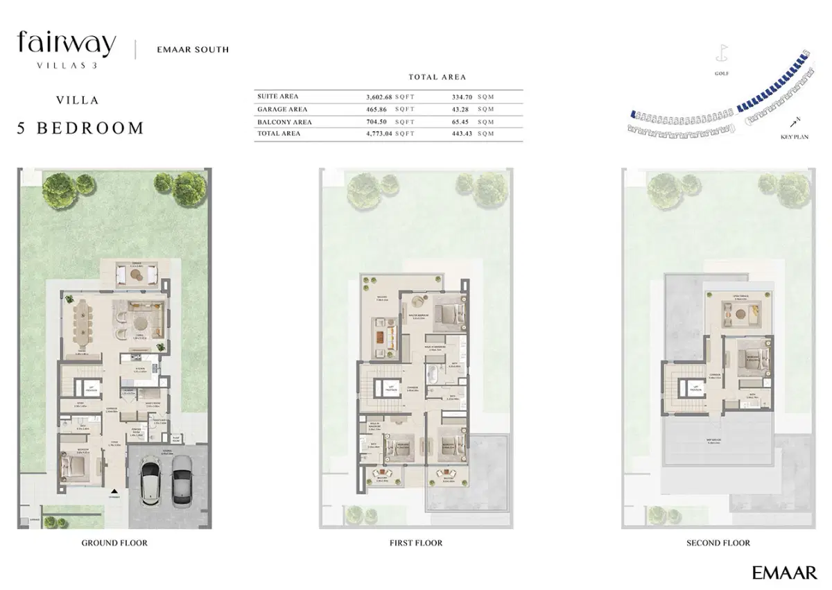 Emaar Fairway Villas 3 Emaar South Dubai 5 BR Villas Floor Plan