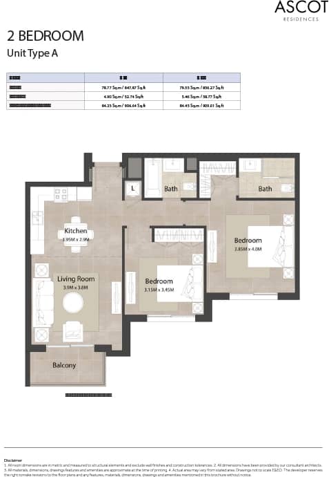 2 Bedroom Apartments