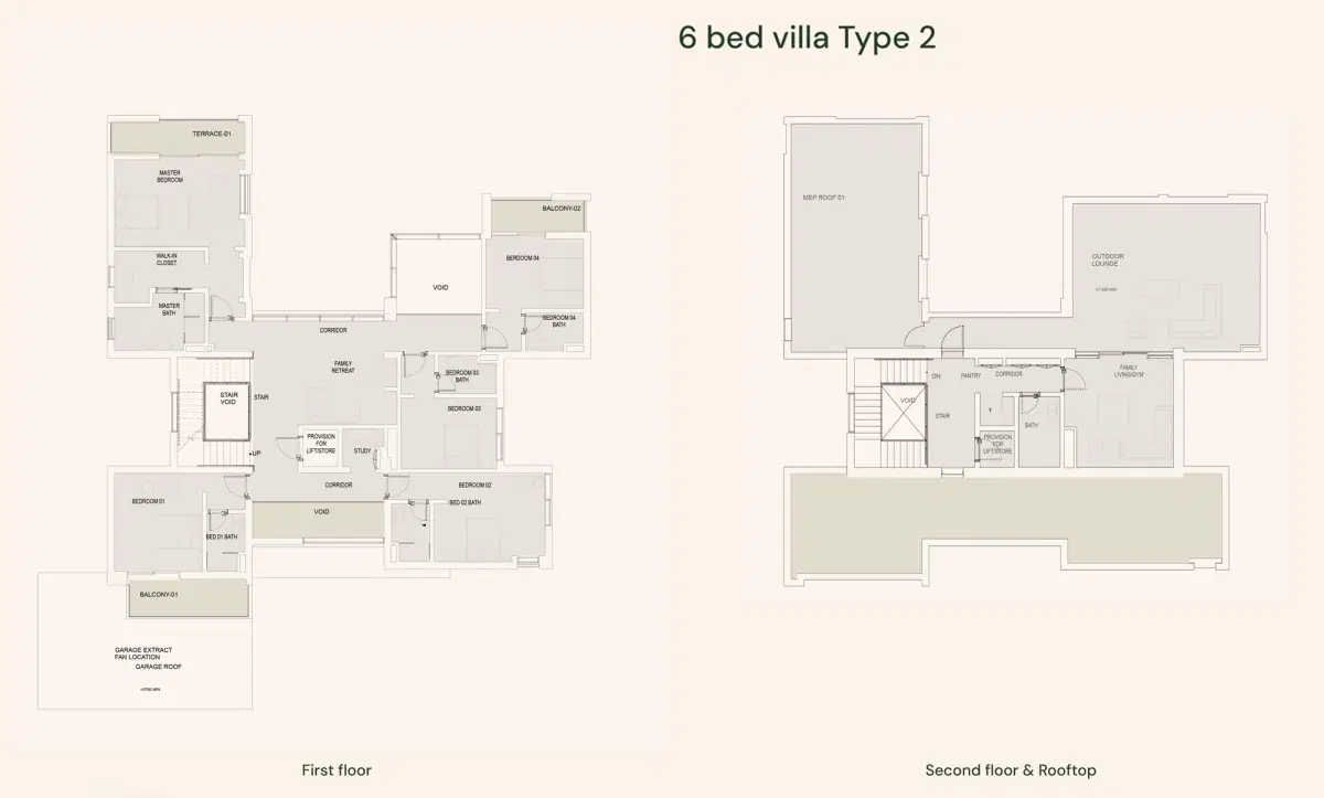 Aldar Haven 6 BR Villa Floor Plan