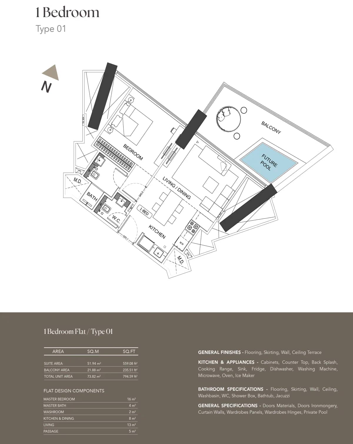 1 Bedroom Apartments