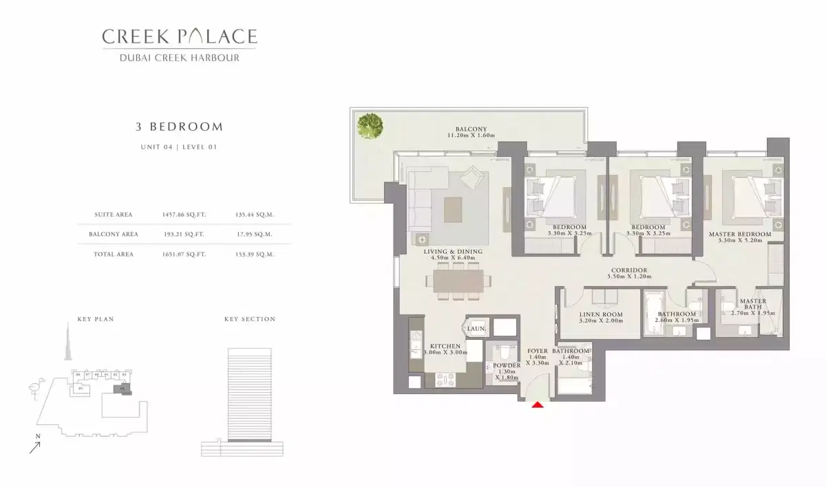 EMAAR Creek Palace, Apartments & Villas in Dubai 3 BR Villa Floor Plan