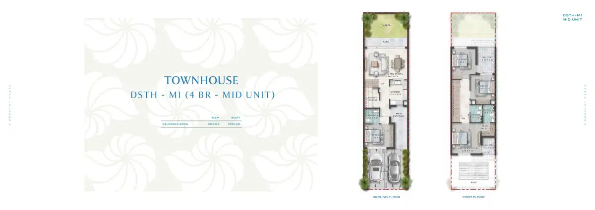 Damac Tahiti at Damac Islands 2, Dubai | Townhouses & Villa 4 BR Townhouses Floor Plan