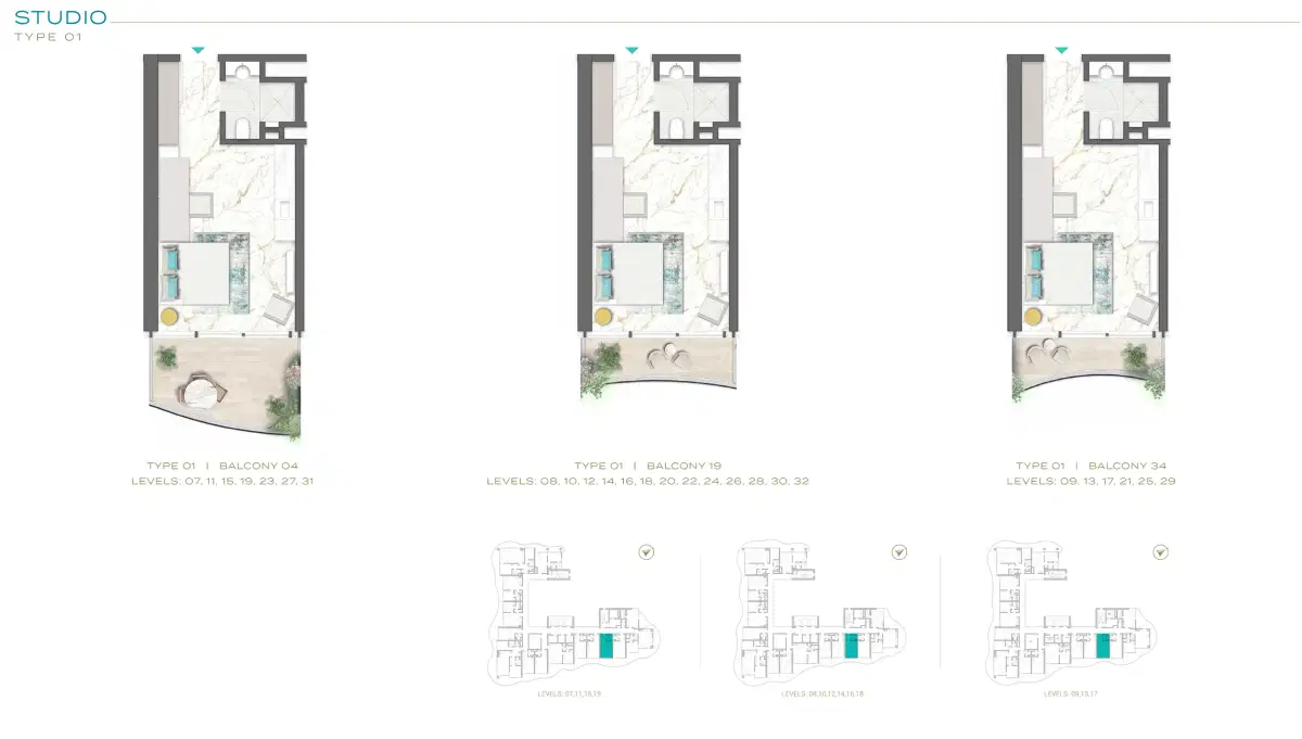 Damac Business Bay Studio Apartments Floor Plan
