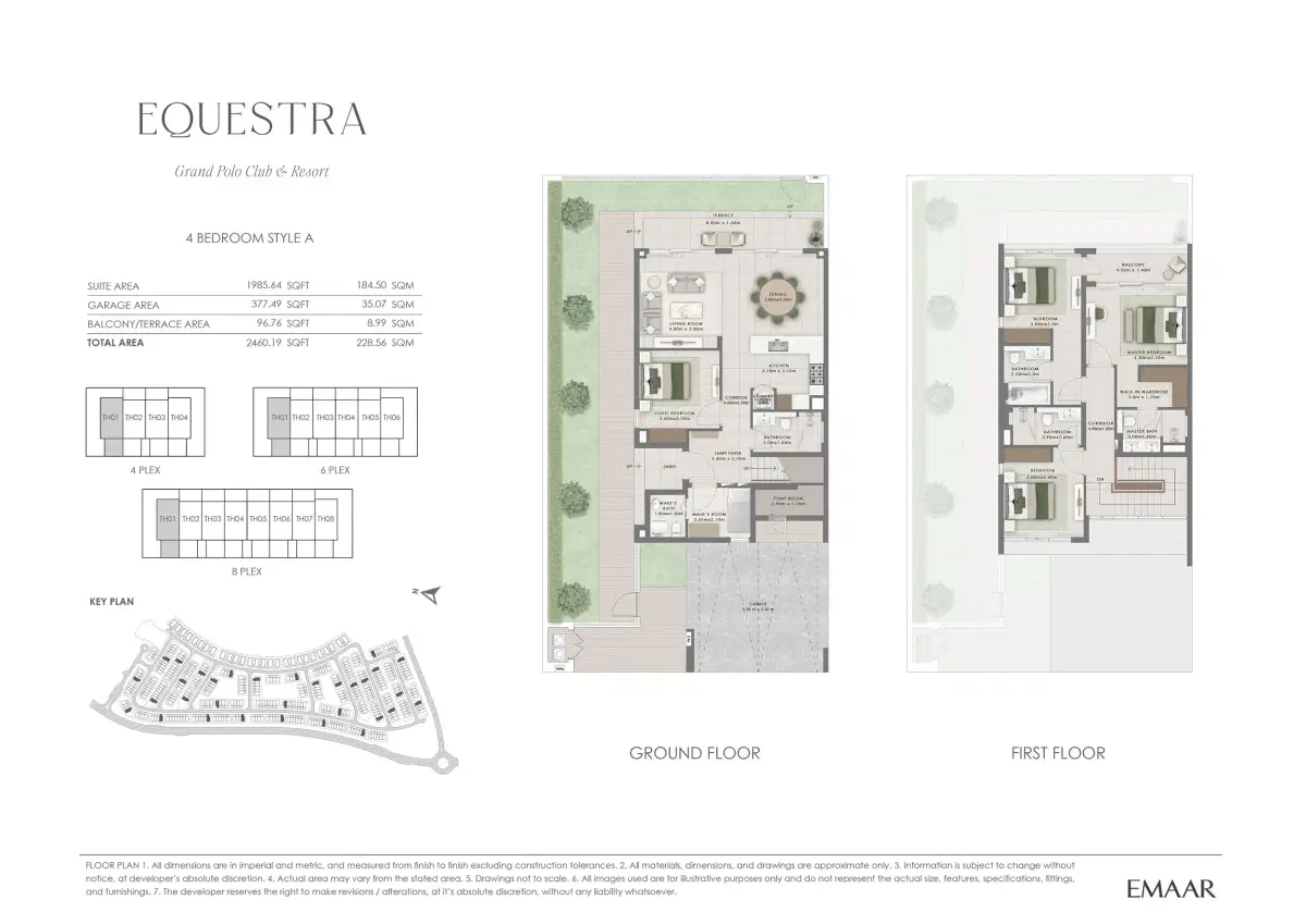 Emaar Equestra At Grand Polo Club And Resort 4 BR Townhouses Floor Plan
