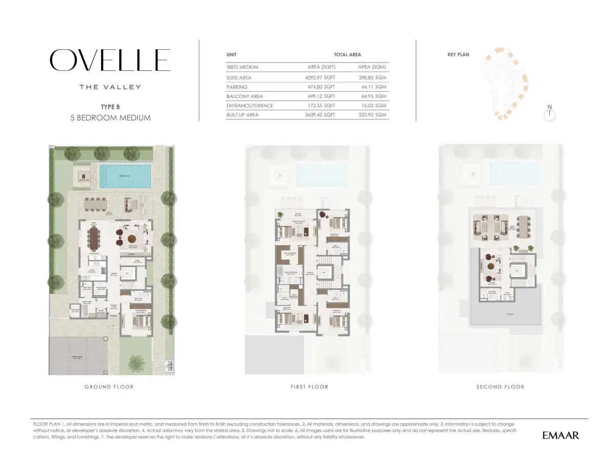Emaar Ovelle at The Valley | Luxury Villas in Dubai 5 BR Villa Floor Plan