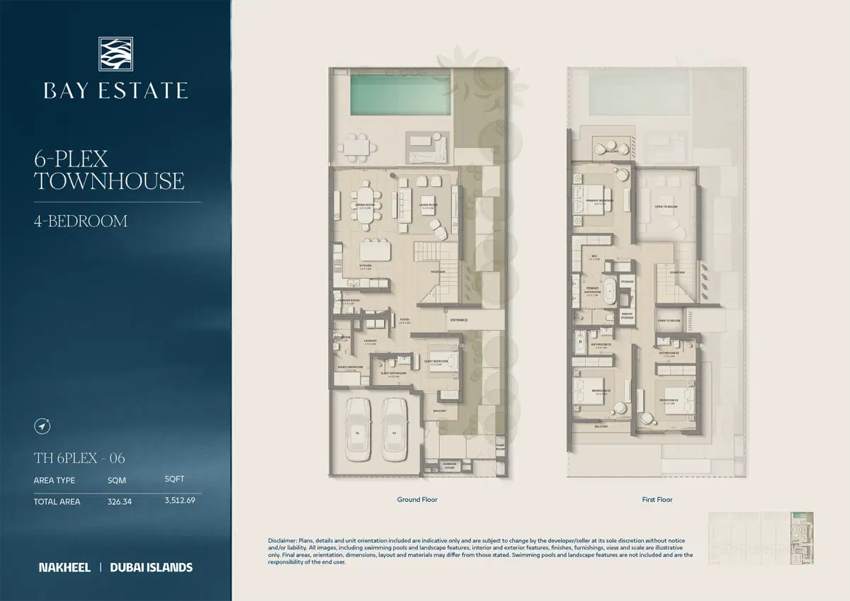 Nakheel Bay Estate 4 BR Floor Plan 3512 Sq. Ft.