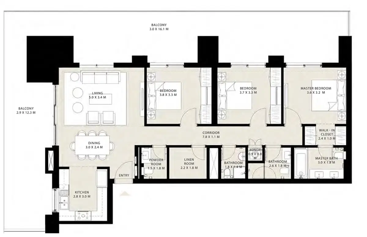 Park Field And Lime Gardens 3 Bedroom Apartments Floor Plan
