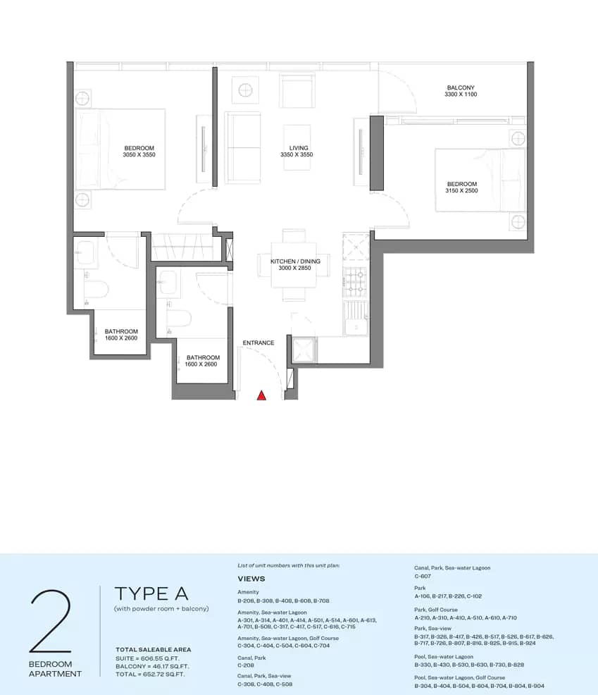 2 Bedroom Apartments