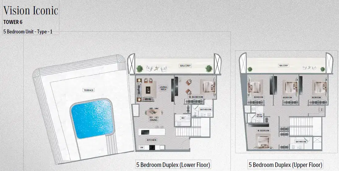 Mercedes-Benz Places Binghatti City at Meydan 5 BR Floor Plan 3776.05 Sq.Ft