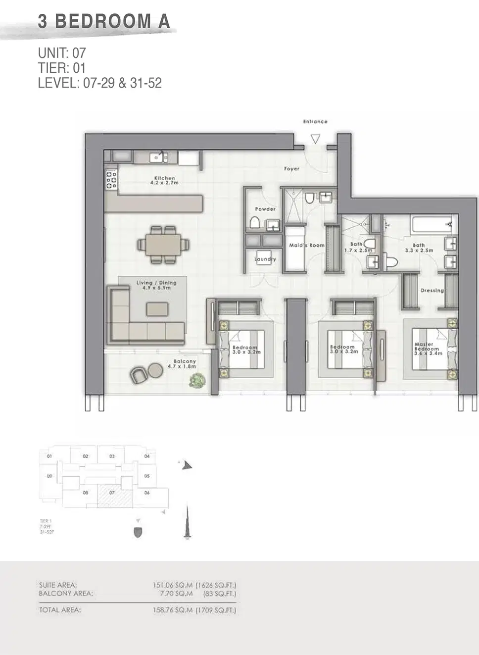 3 Bedroom Apartments