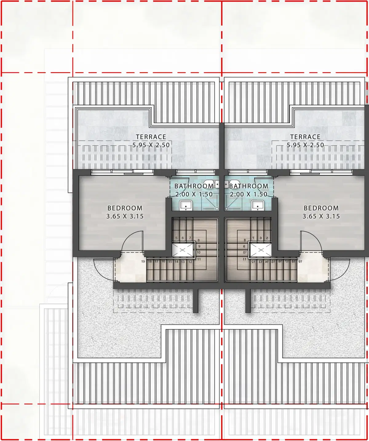 Damac Violet 4 In Damac Hills 2 4 Bedroom Townhouse (Roof Floor) Floor Plan