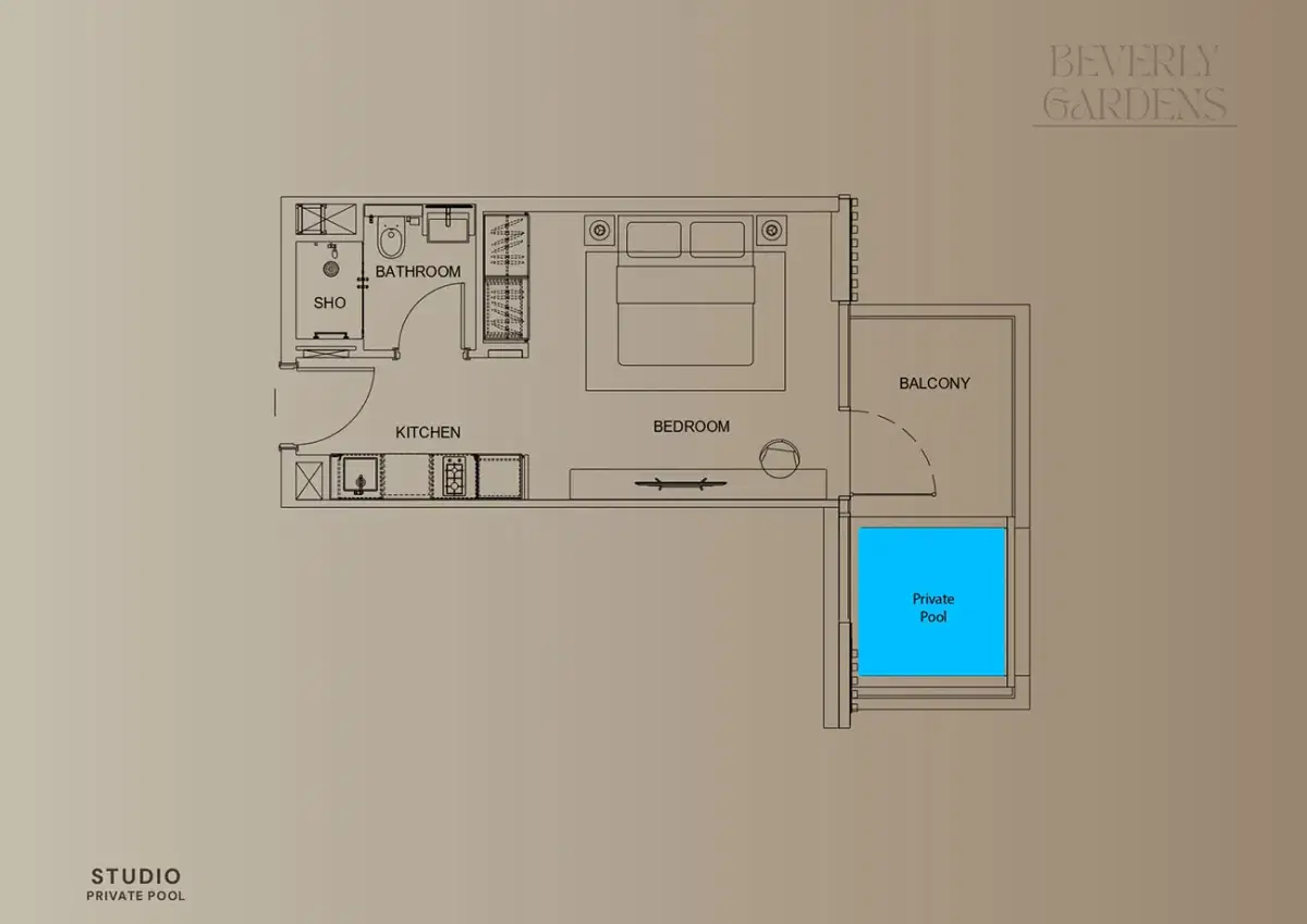 HMB Homes Beverly Gardens at Al Furjan Dubai Studios Floor Plan 2