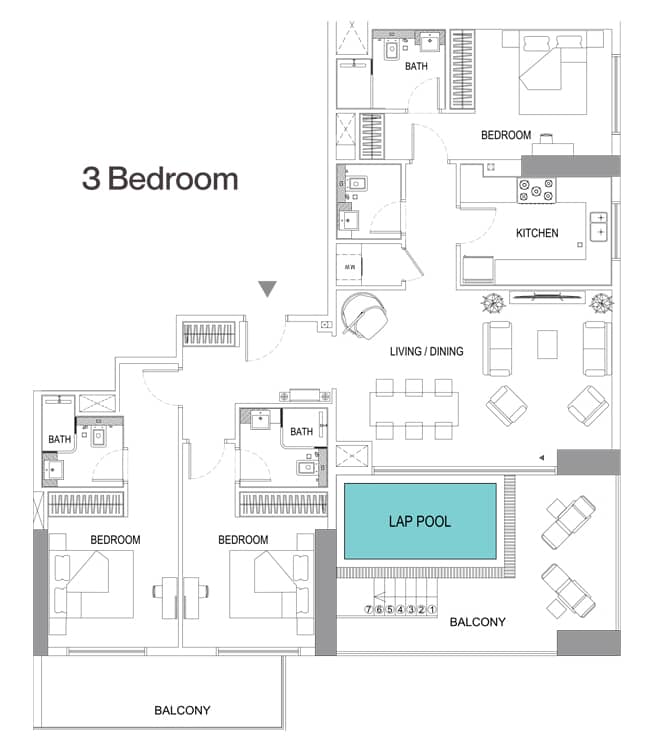 3 Bedroom Apartments