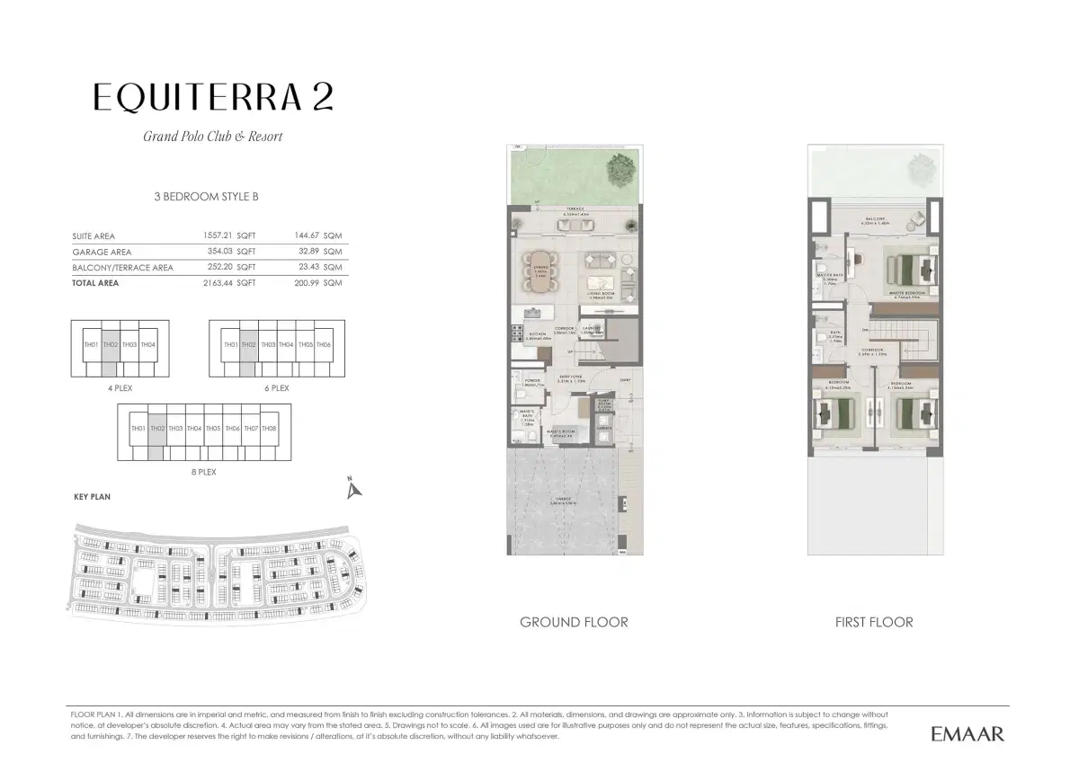 Emaar Equiterra 2 At Grand Polo Club And Resort 3 BR Townhouses Floor Plan