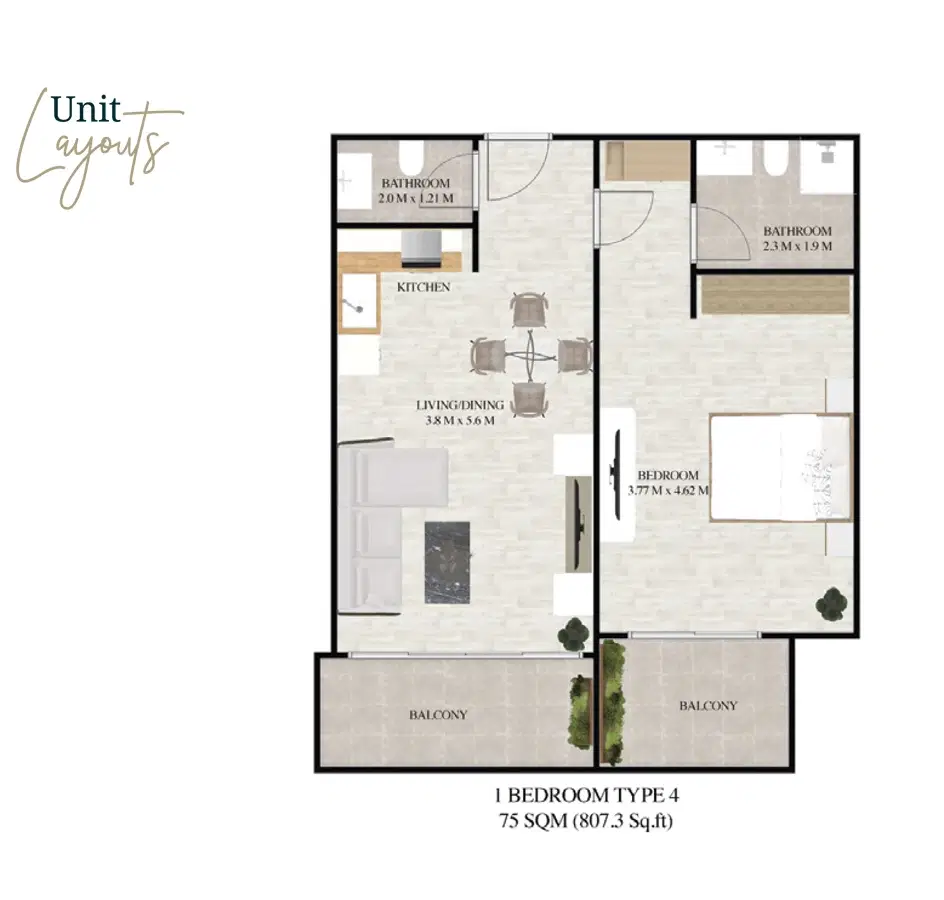 Treppan Living By Fakhruddin 1 Bedroom Apartments Floor Plan