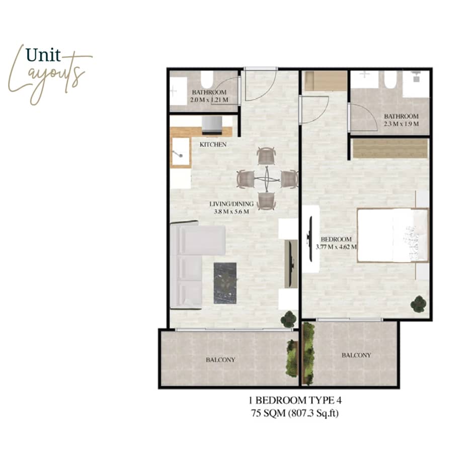 1 Bedroom Apartments