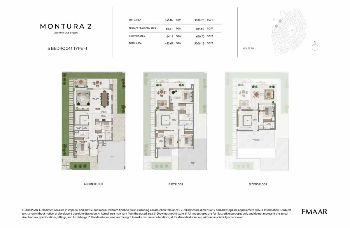 Emaar Montura 2 At Grand Polo Club And Resort 5 Bedroom Apartment Floor Plan