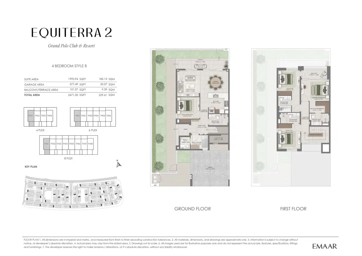 Emaar Equiterra 2 At Grand Polo Club And Resort 4 BR Townhouses Floor Plan