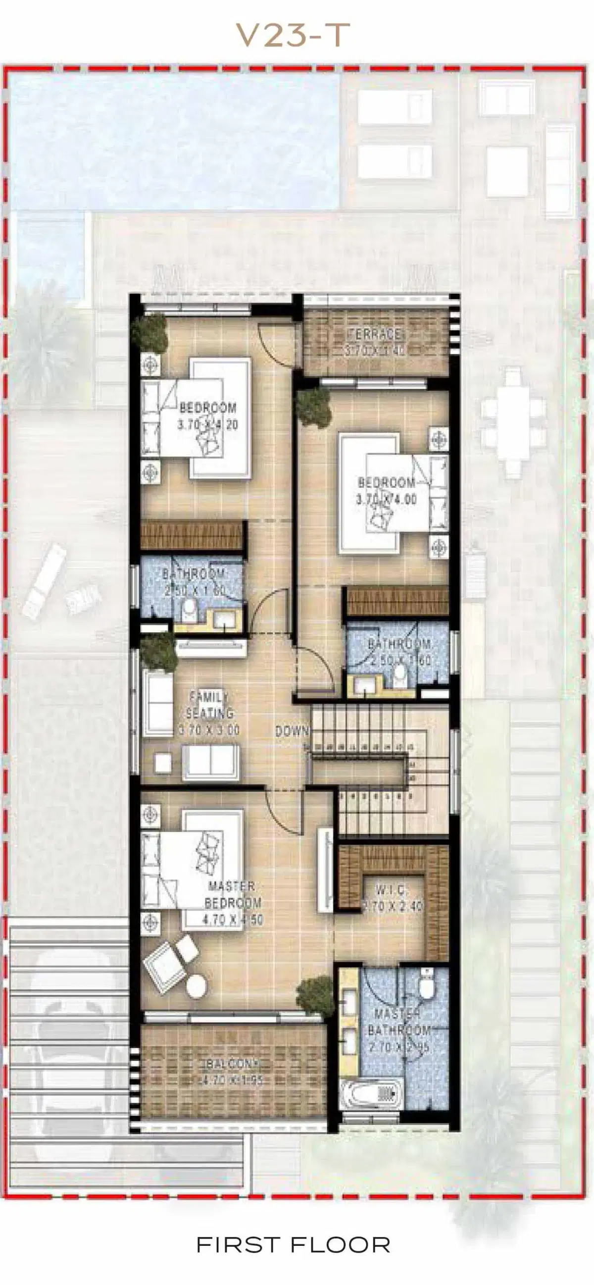 Damac Ivory at Damac Hills, Dubai 4 BR Floor Plan 2,918 Sq. Ft.