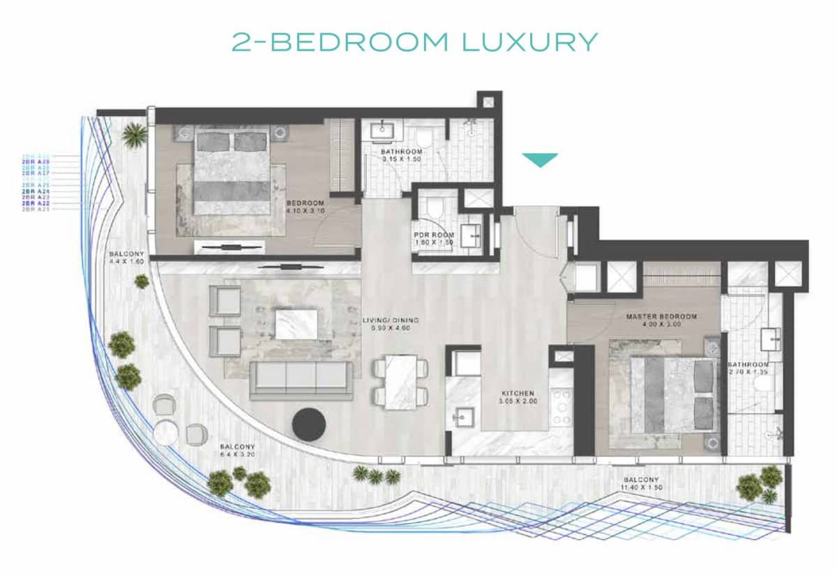 2 Bedroom Apartments