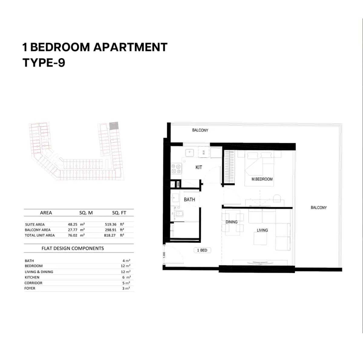 1 Bedroom Apartments