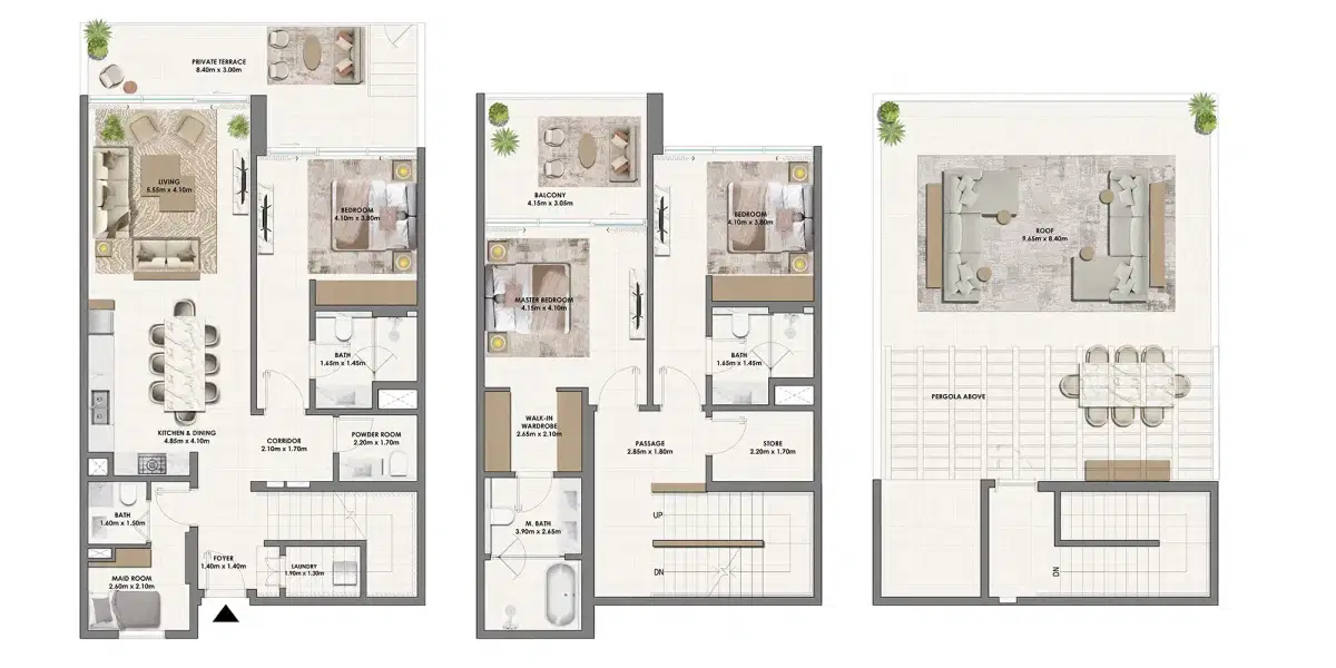 Emaar Parkwood At Dubai Hills Estate Townhouses type-2 Floor Plan