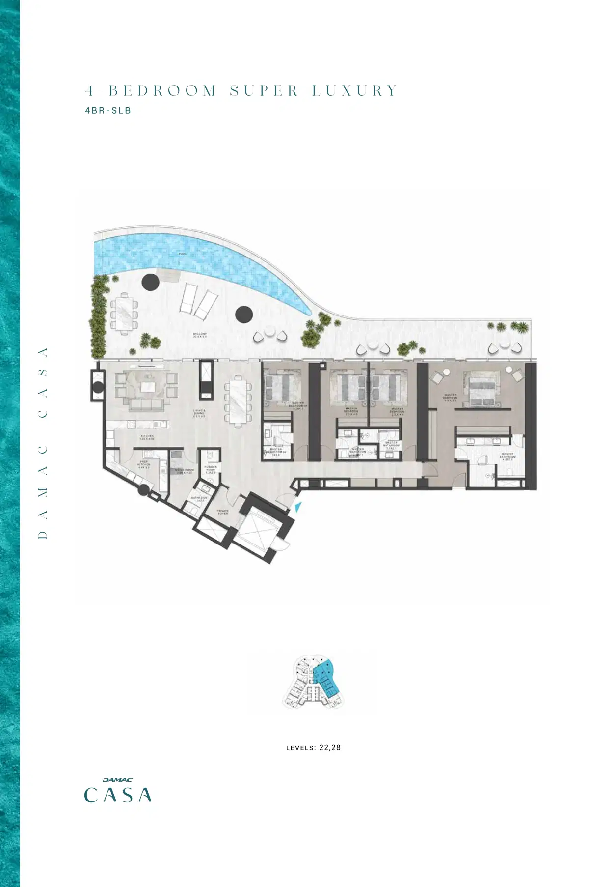 Damac Casa 4 BR Townhouse Floor Plan
