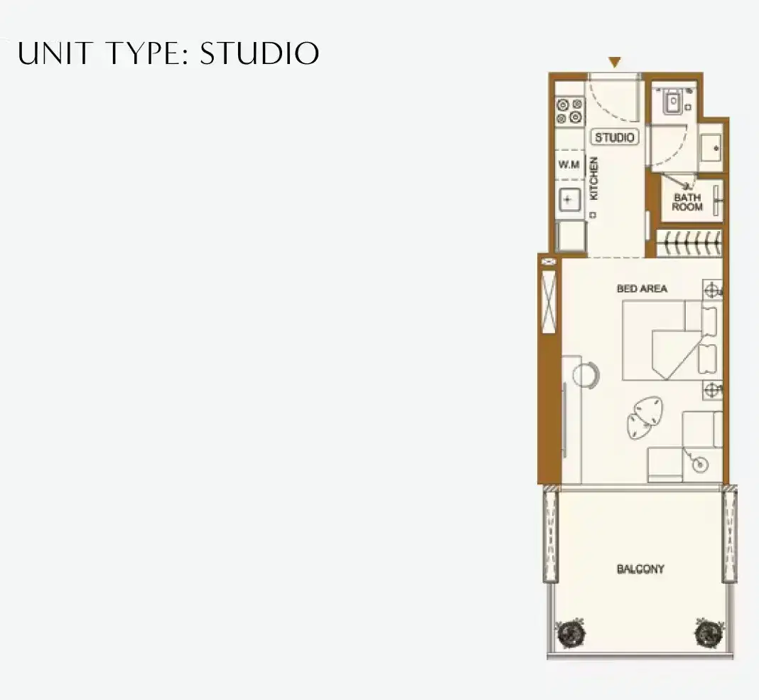 Binghatti Luxuria at JVT | Studio & Apartments Studio Floor Plan