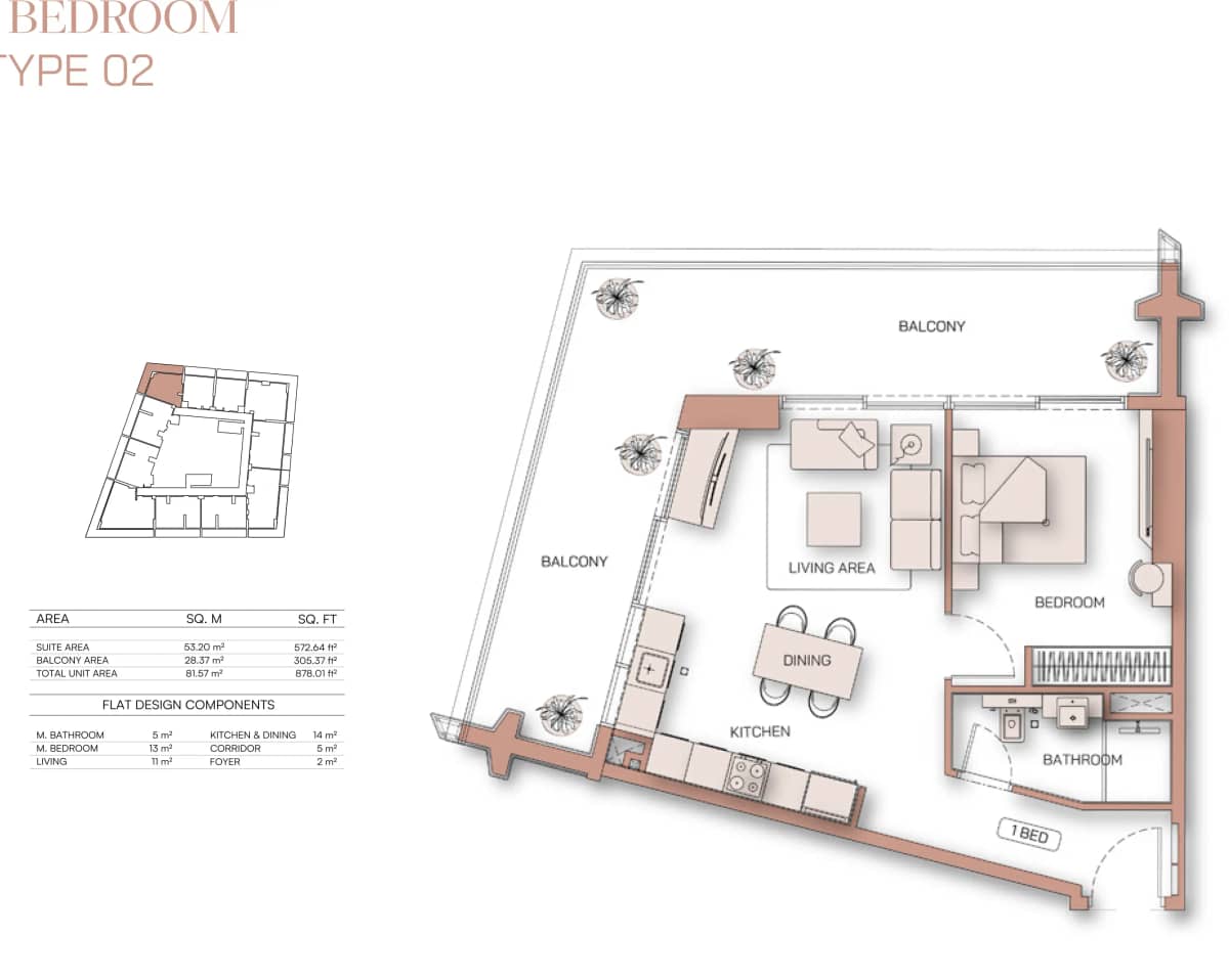 1 Bedroom Apartments Type-1