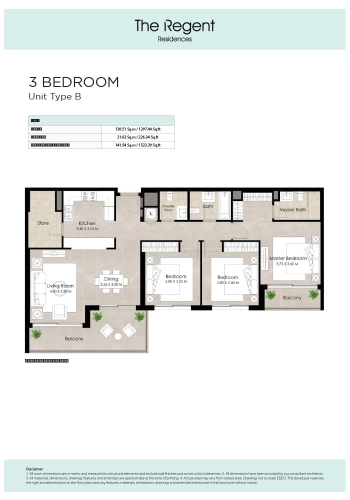 3 Bedroom Apartments