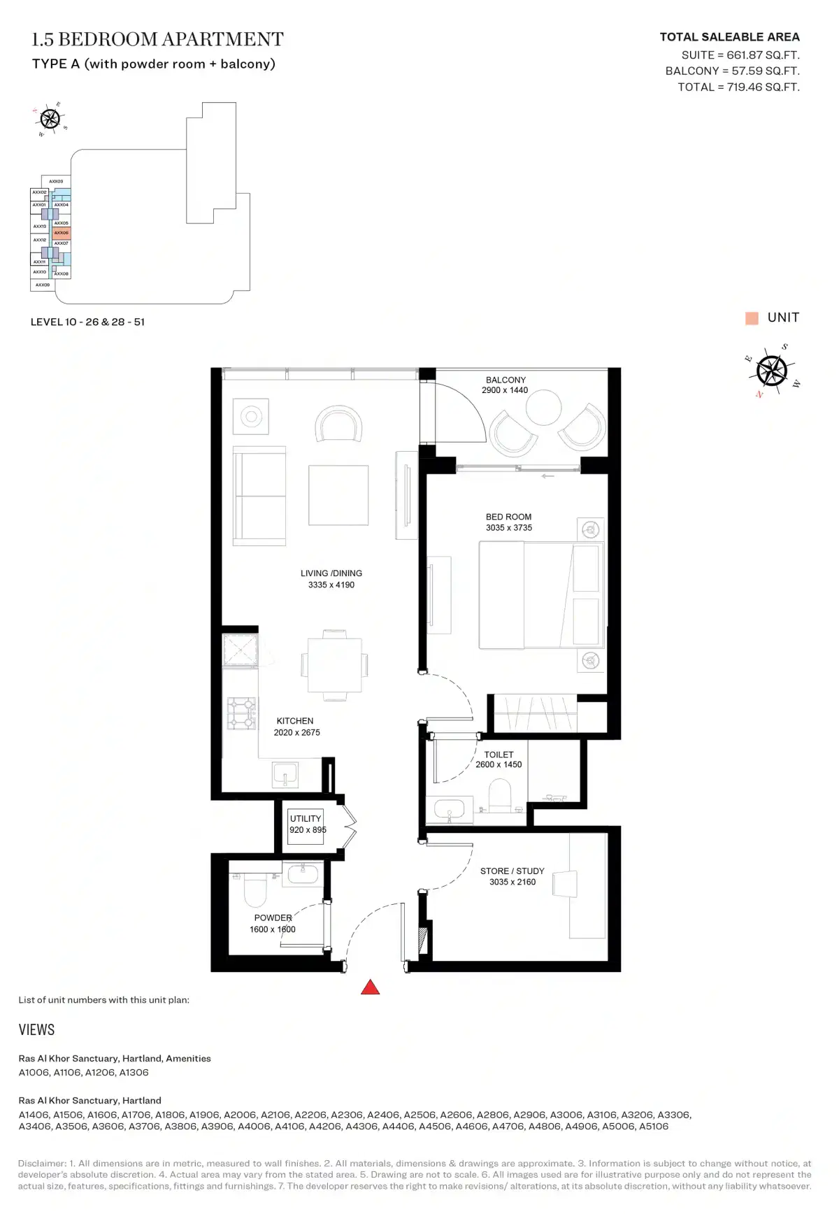 1.5 Bedroom Apartments