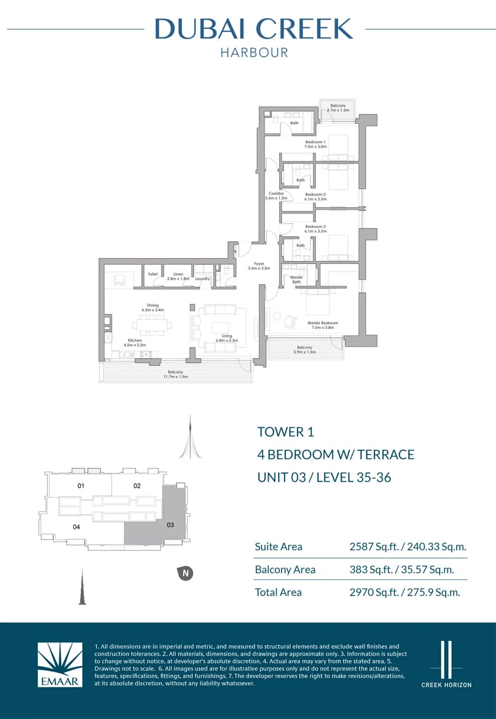 4 Bedroom Penthouses