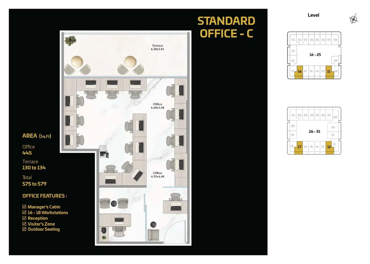 Shahrukz by Danube at Al Sufouh, Dubai Office Space Floor Plan
