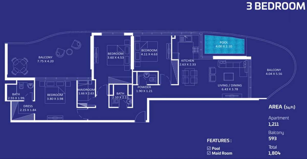 3 Bedroom Apartments