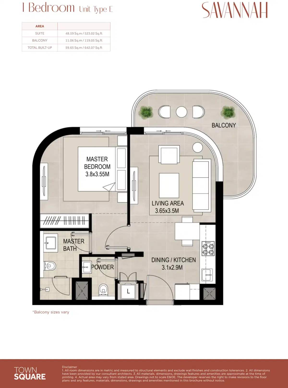 Savannah by Nshama 1 Bedroom Apartments Floor Plan