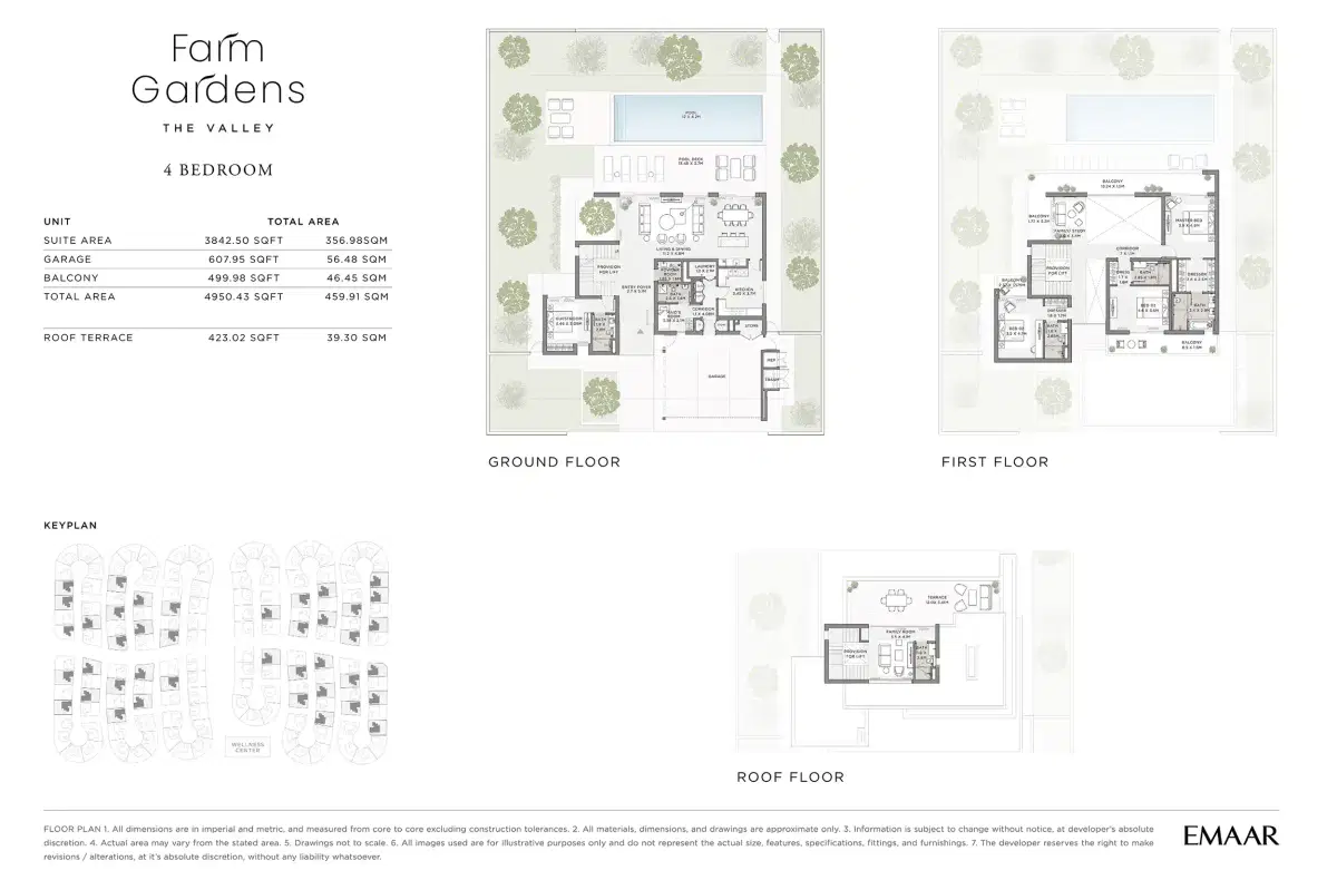 Emaar Farm Gardens 4 BR Villa Floor Plan
