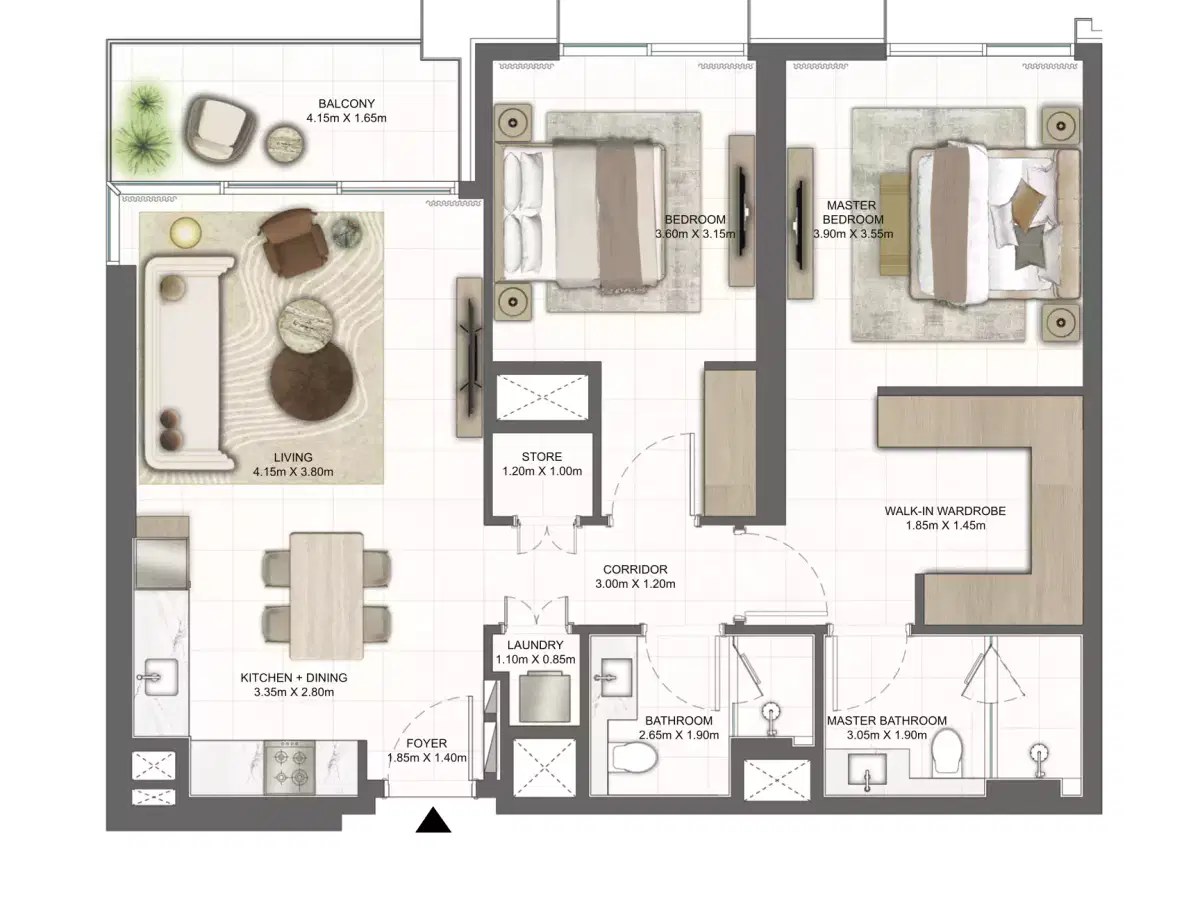Emaar Expo Living At Expo City Dubai 2 Bedroom Apartments Floor Plan