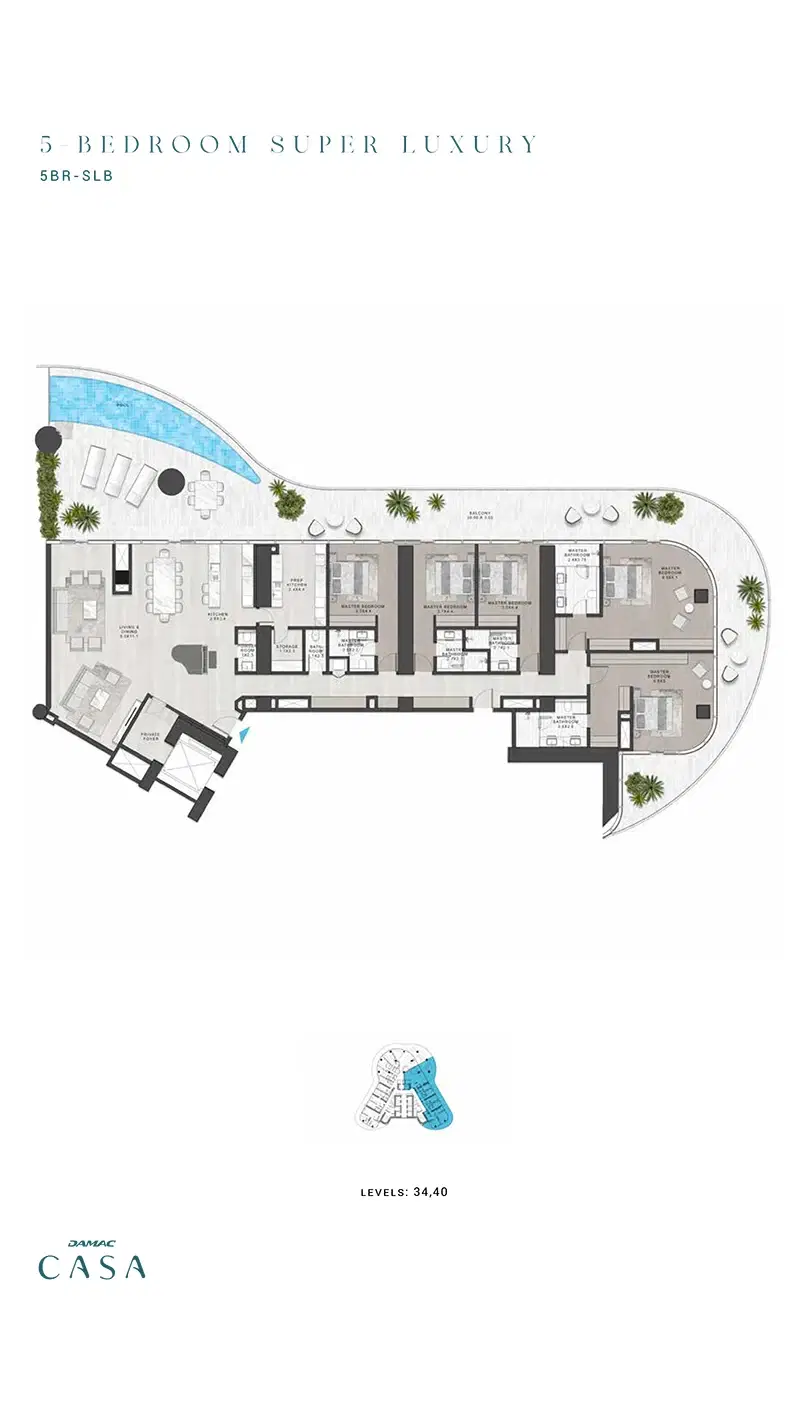 Damac Casa 5 BR Townhouses Floor Plan