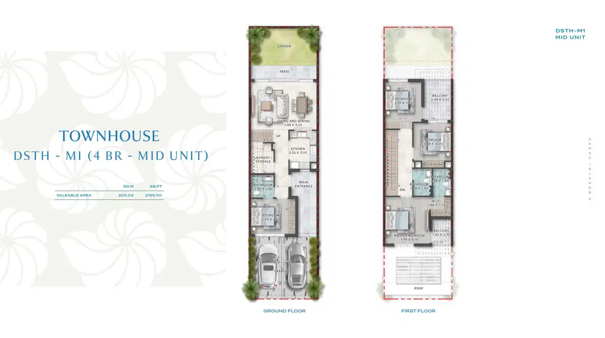Damac Cuba at Damac Islands 2 | Luxury Townhouses & Villas 4 BR Townhouses Floor Plan